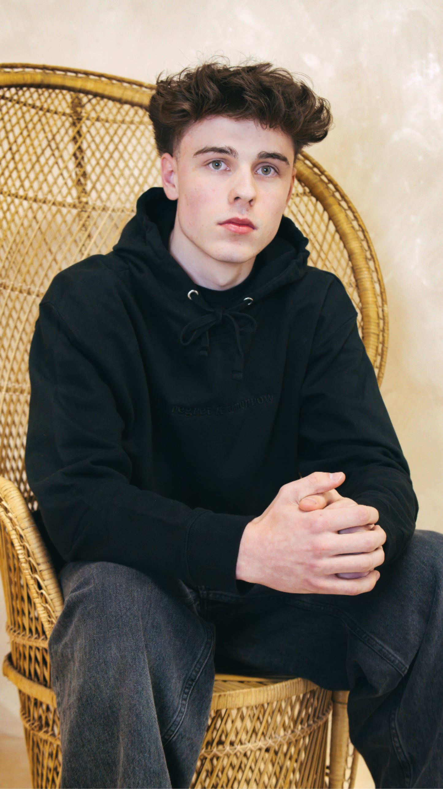 Hoodie "I'LL REGRET IT TOMORROW" NOIR