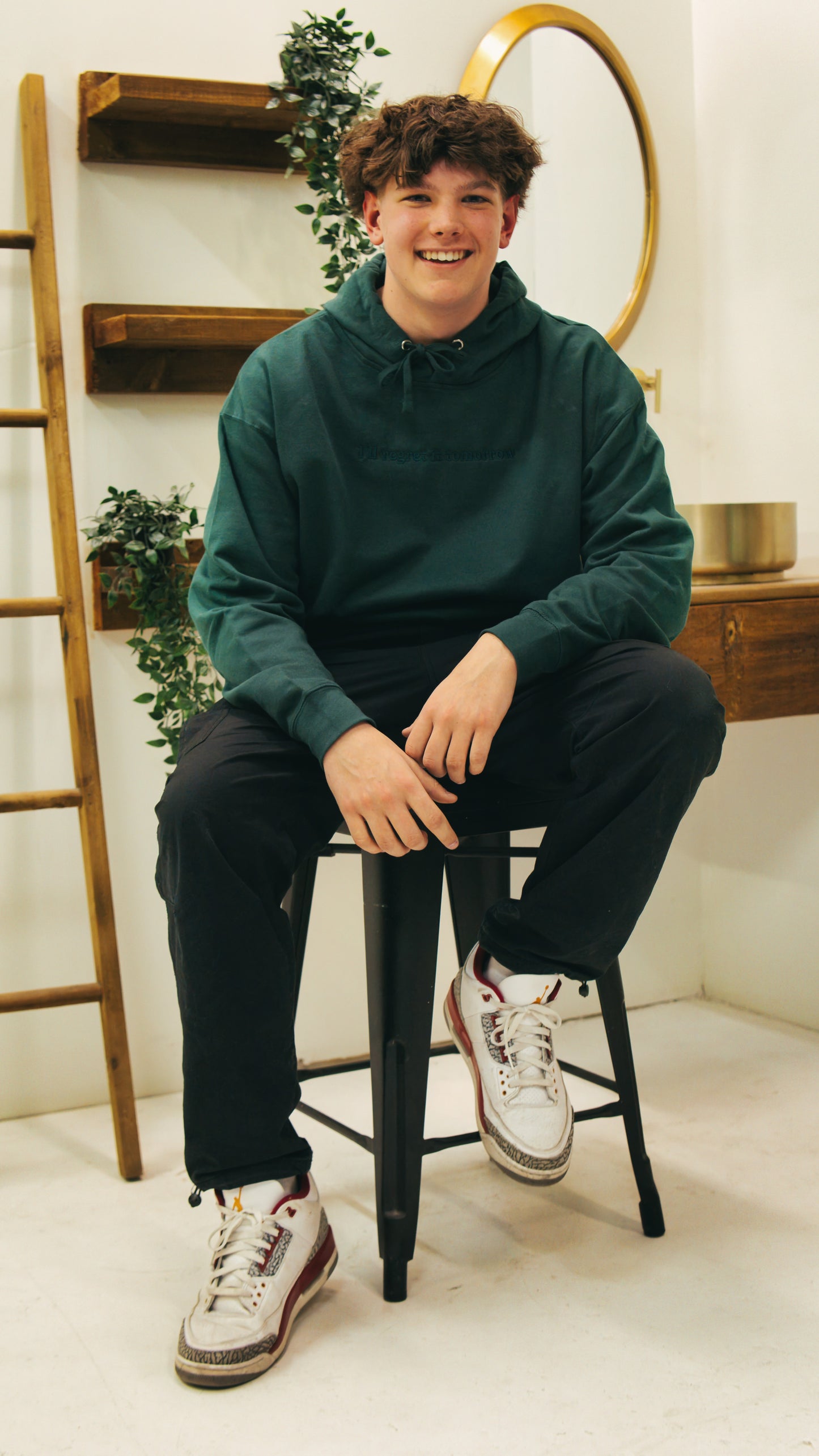 Hoodie "I'LL REGRET IT TOMORROW" VERT FORÊT